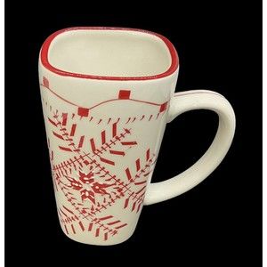 Holiday Home Red / White Square Coffee/ Tea Mug
